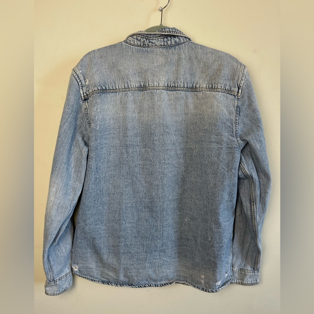 Bershka Light Blue Denim Overshirt - Picture 6 of 8